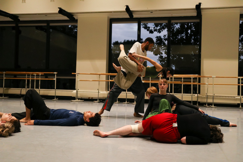 Mason School of Dance students rehearsing for "Double Octet." Photo by Jessie Ferguson