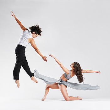 2 Mason dancers Fall 2022 against white background
